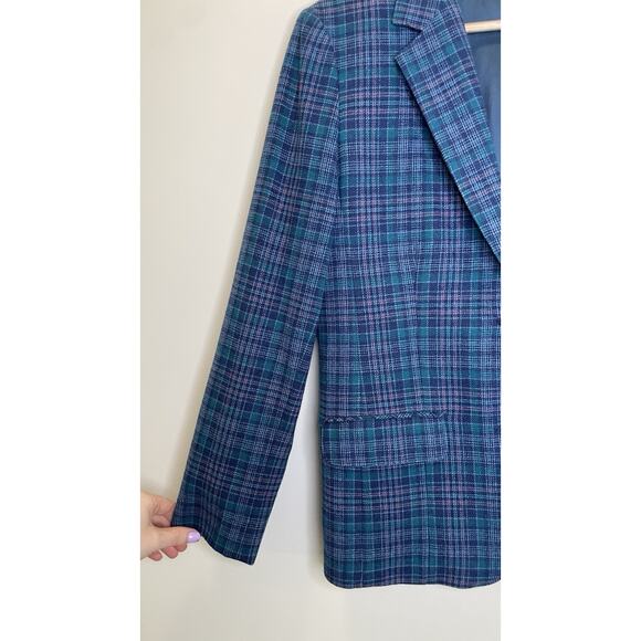 Vintage Pendleton Tartan Plaid 100% Pure Virgin Wool Blazer Jacket Womens M USA - Picture 5 of 10